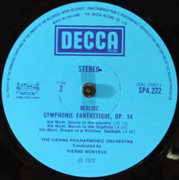 DECCA SPA 222 - Hector Berlioz, Wiener Philharmoniker, Pierre Mo - Image 4