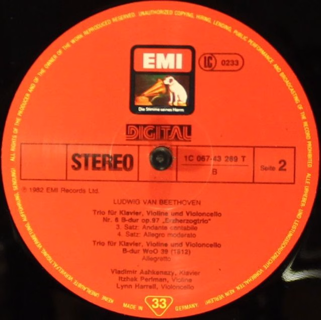 His Master's Voice 1C 067-43 269 T - Vladimir Ashkenazy, Itzhak - Image 4