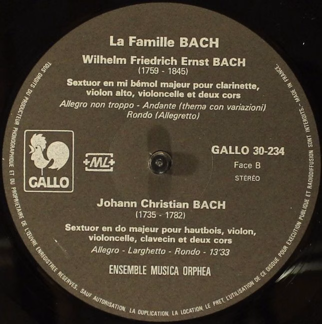 Gallo (4) 30-234 - Ensemble Musica Orphea - La Famille Bach - Image 6