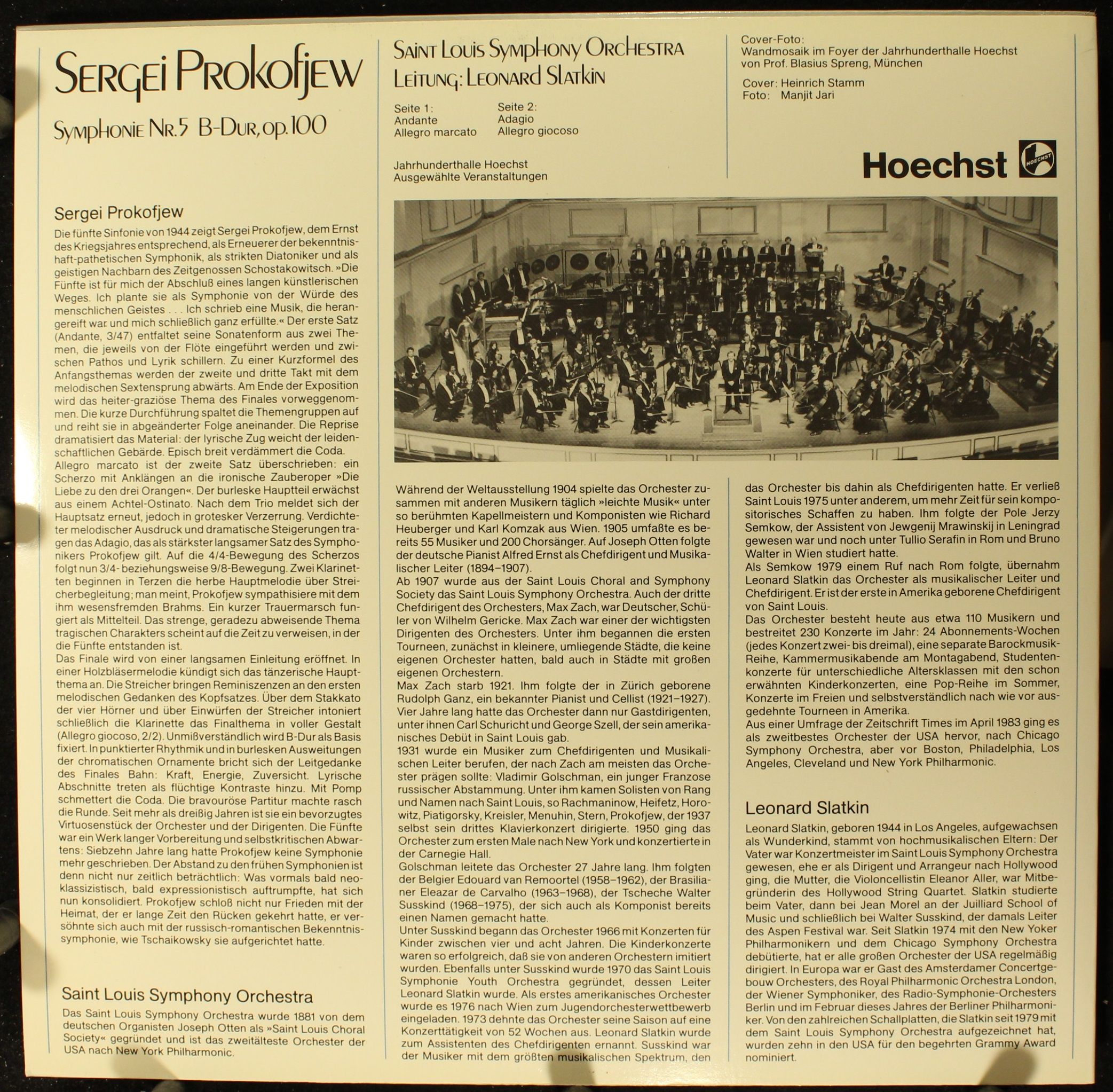 RCA DL28244 - Sergei Prokofiev, Leonard Slatkin, Saint Louis Sym - Image 2