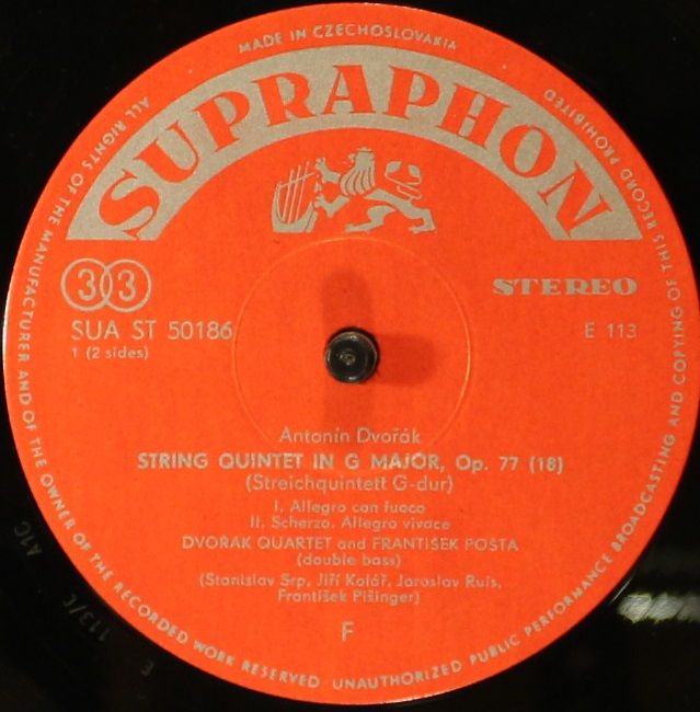 Supraphon SUA ST 50186 - Antonín Dvořák, Dvořák Quartet, Františ - Image 3