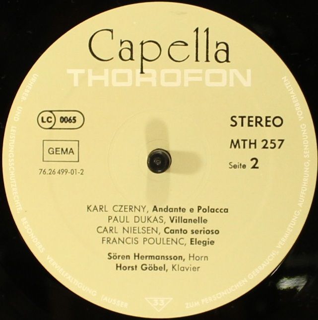 Thorofon Capella MTH 257 - Lennox Berkeley - Trio For Horn, Viol - Image 5