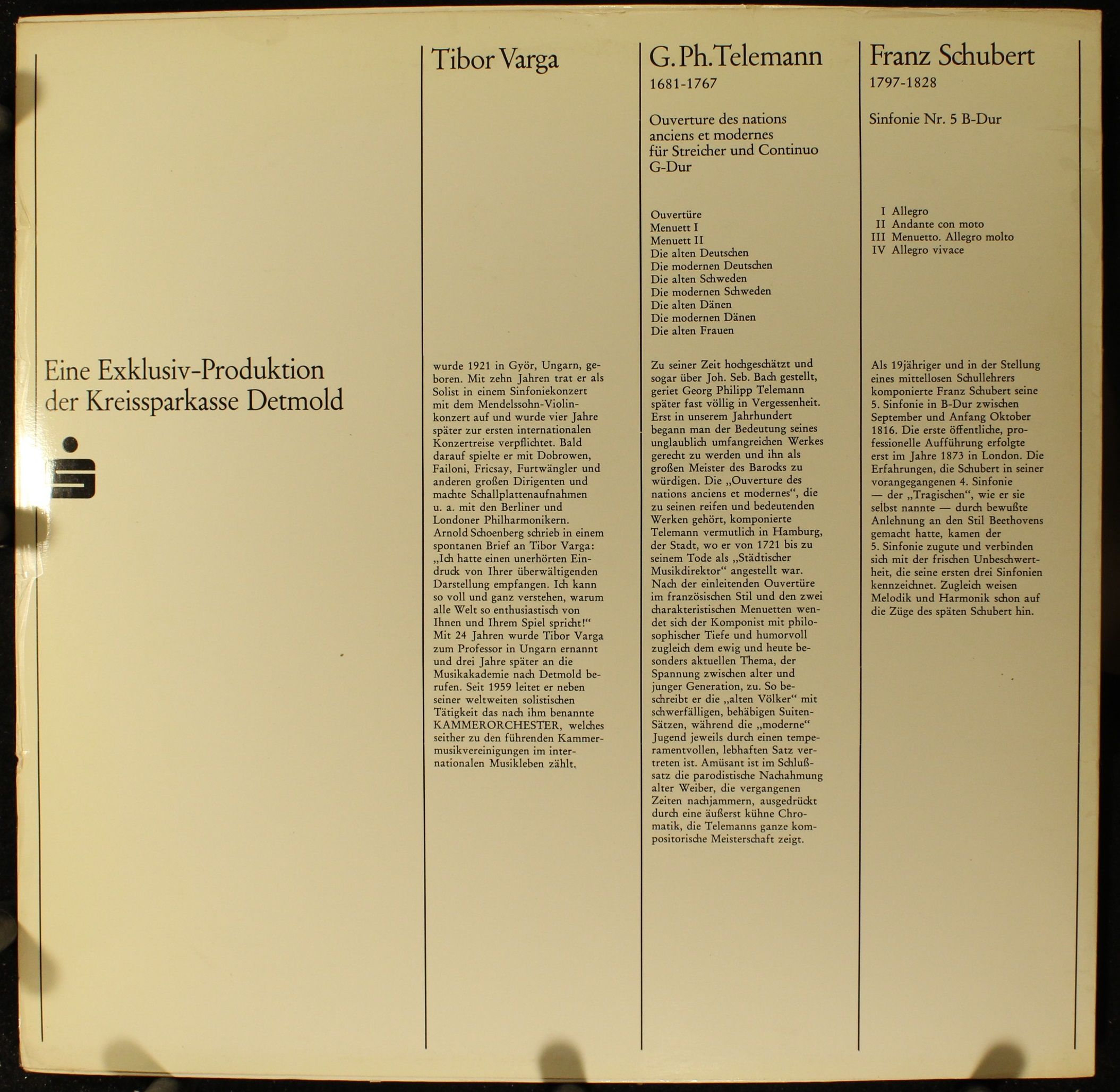 Not On Label 0118.186 - Georg Philipp Telemann, Franz Schubert, - Image 2