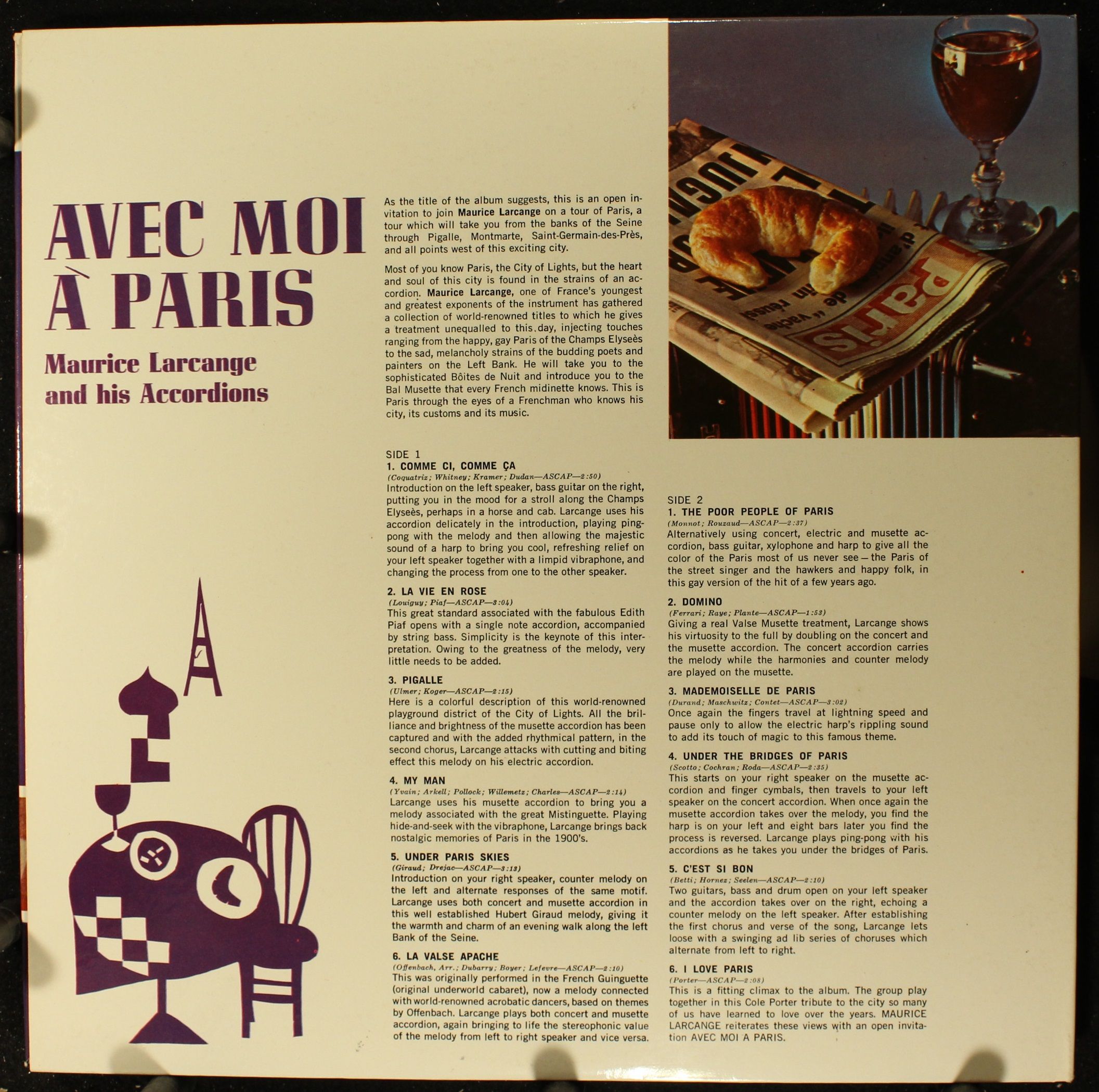 London Records SP 44013` - Maurice Larcange - Avec Moi A Paris - Image 2