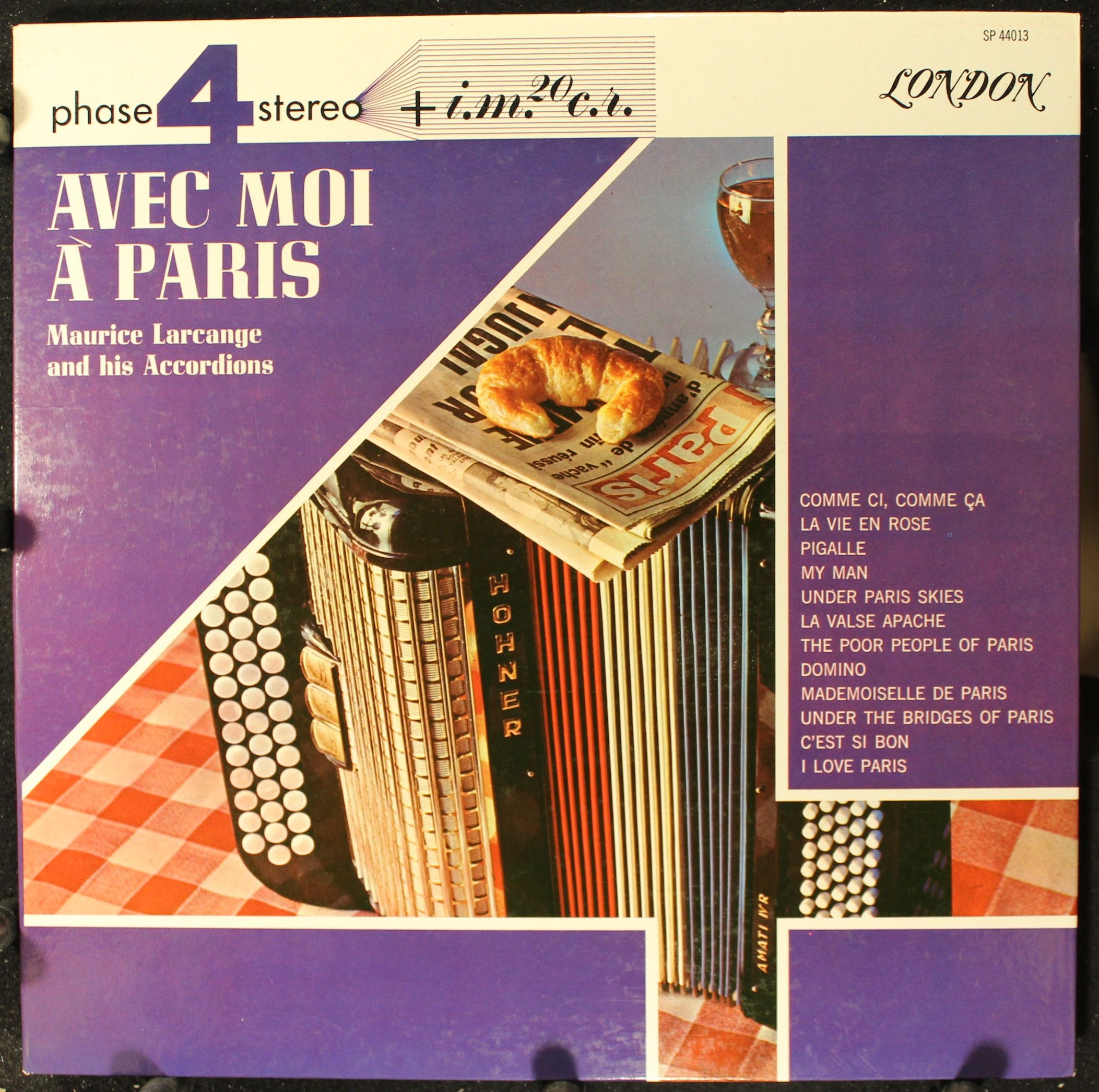 London Records SP 44013` - Maurice Larcange - Avec Moi A Paris