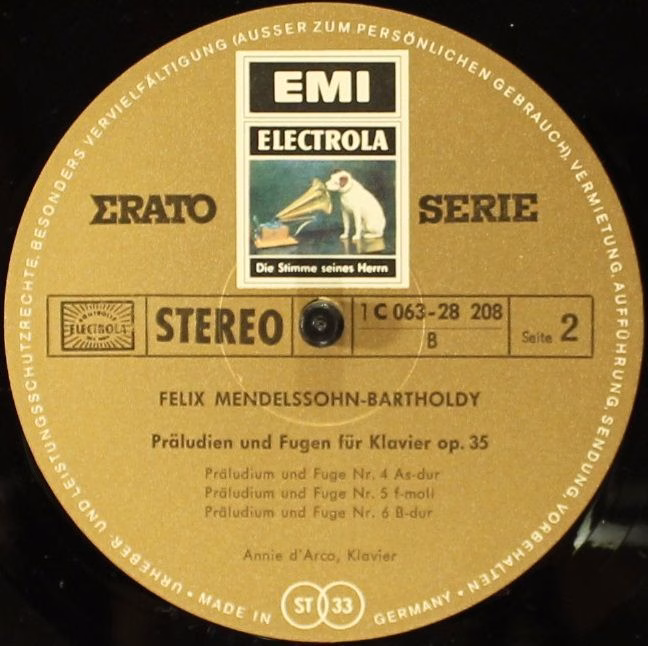 EMI Electrola 1 C 063 - 28 208 - Felix Mendelssohn-Bartholdy, An - Image 4