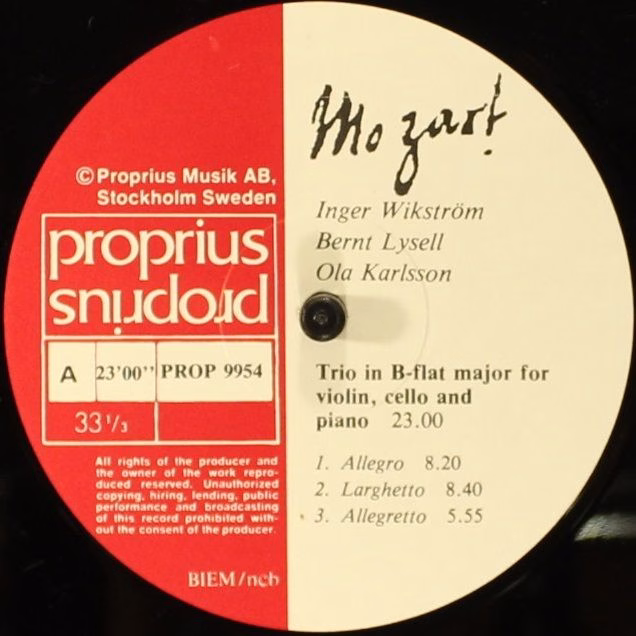 Proprius PROP 9954 - Wolfgang Amadeus Mozart - Pianotrio B-Dur / - Image 3