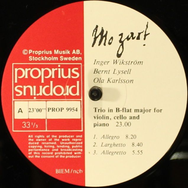 Proprius PROP 9954 - Wolfgang Amadeus Mozart - Pianotrio B-Dur / - Image 3