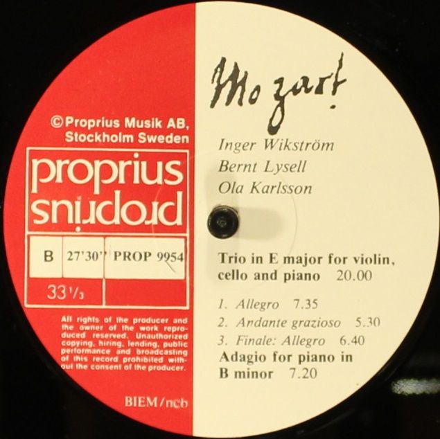 Proprius PROP 9954 - Wolfgang Amadeus Mozart - Pianotrio B-Dur / - Image 4