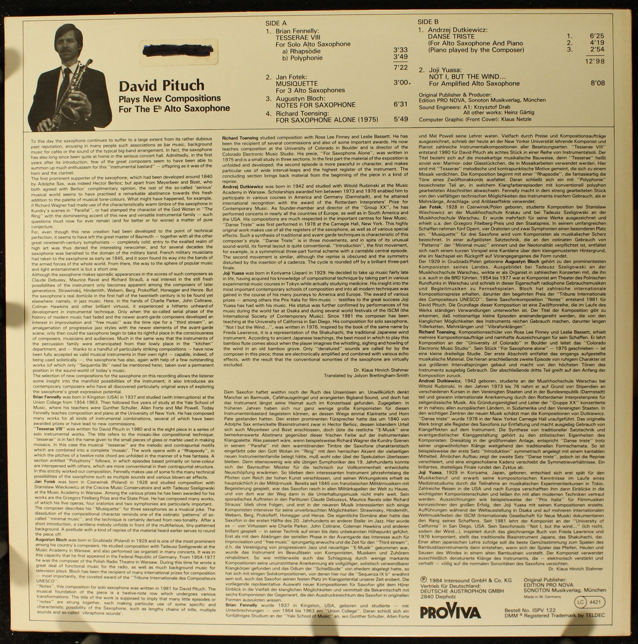 Pro Viva ISPV 122 - David Pituch - Plays The New Compositions Fo - Image 2