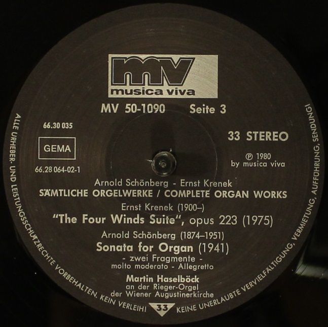 Musica Viva MV 50-1090 - Arnold Schoenberg, Ernst Krenek, Martin - Image 5