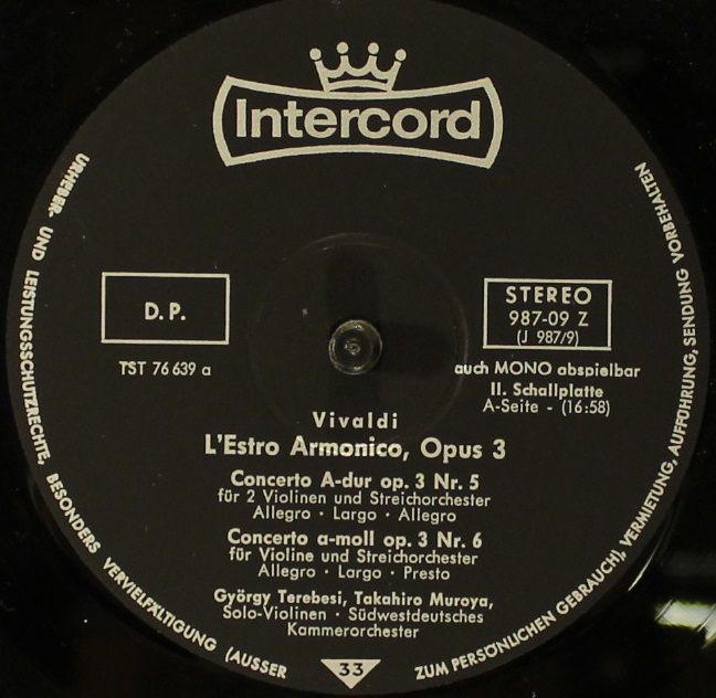 Intercord 29 987 - Antonio Vivaldi, Südwestdeutsches Kammerorche - Image 10