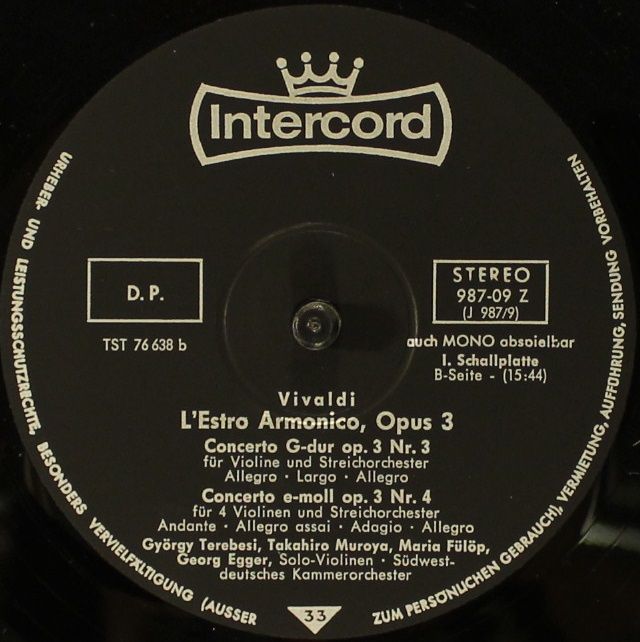 Intercord 29 987 - Antonio Vivaldi, Südwestdeutsches Kammerorche - Image 6