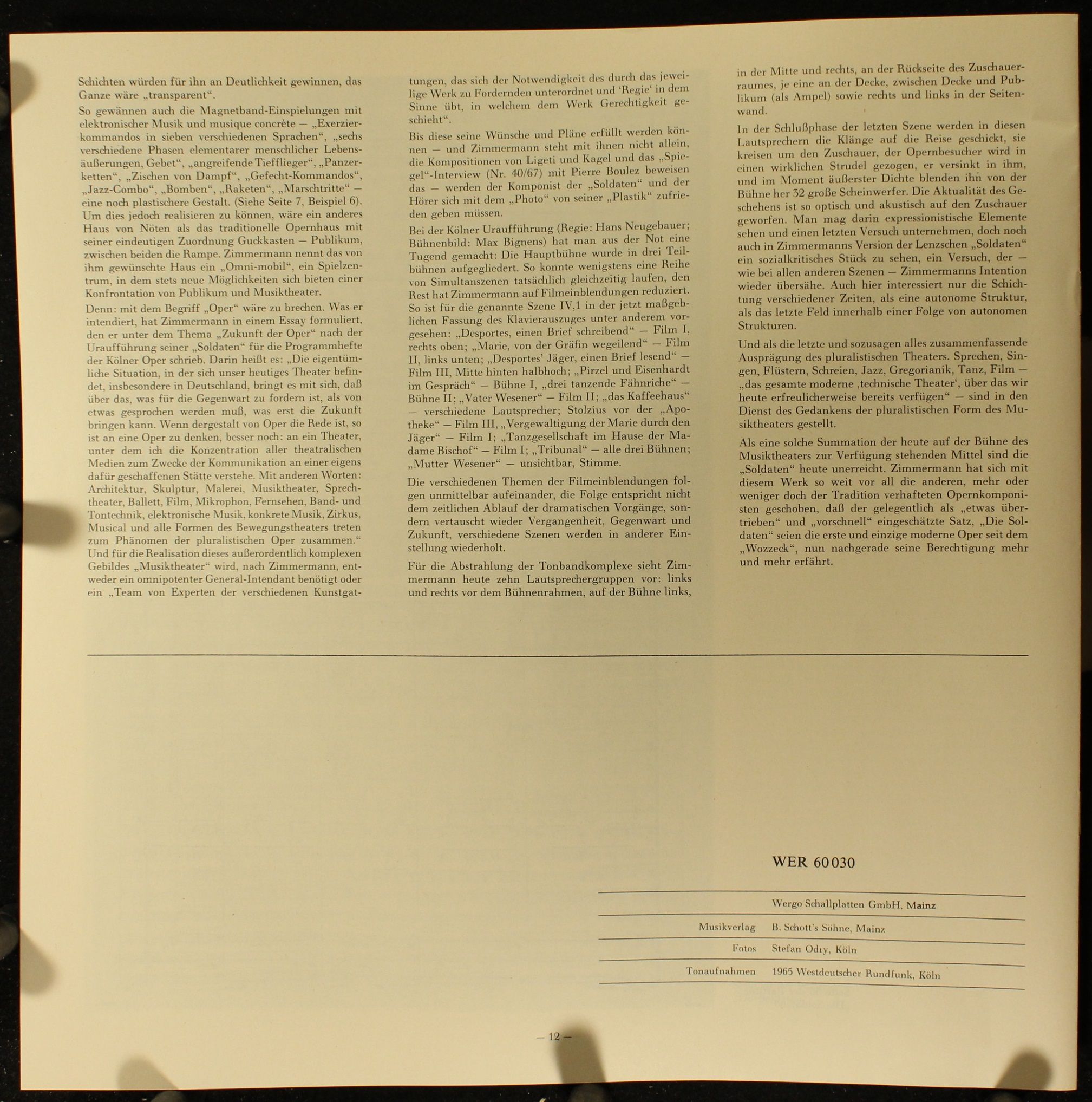 WERGO WER 60030 - Bernd Alois Zimmermann - Die Soldaten - Image 10