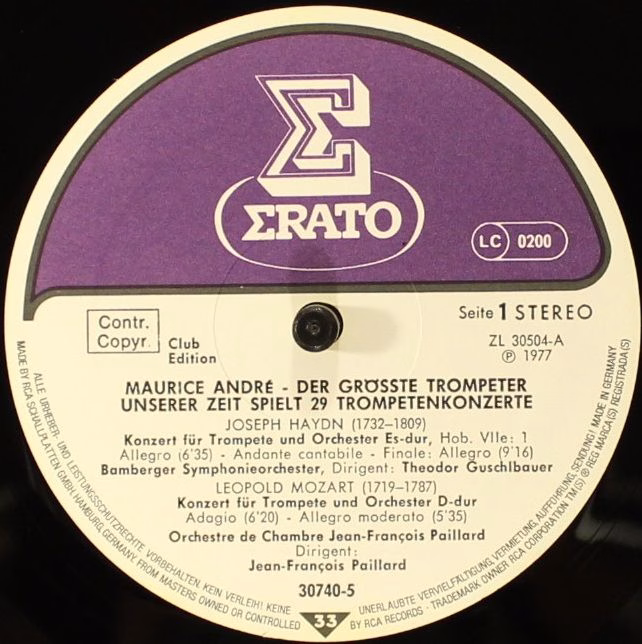 Erato 30 740-5 - Maurice André - Spielt 29 Trompetenkonzerte - Image 12