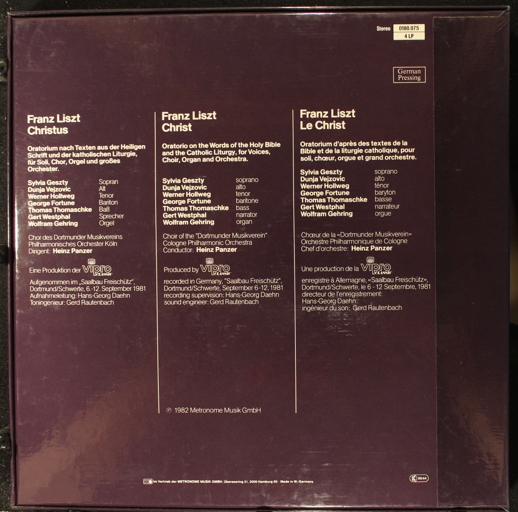 Vipro Classic 0180.0754 - Franz Liszt, Sylvia Geszty, Dunja Vejz - Image 2