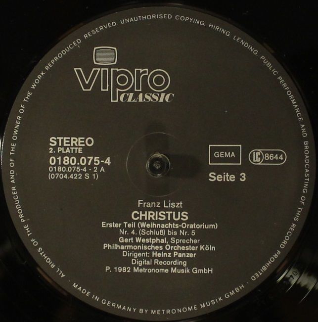 Vipro Classic 0180.0754 - Franz Liszt, Sylvia Geszty, Dunja Vejz - Image 5