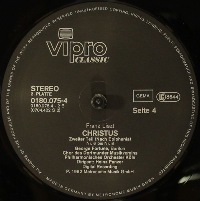 Vipro Classic 0180.0754 - Franz Liszt, Sylvia Geszty, Dunja Vejz - Image 6