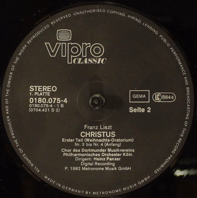 Vipro Classic 0180.0754 - Franz Liszt, Sylvia Geszty, Dunja Vejz - Image 7