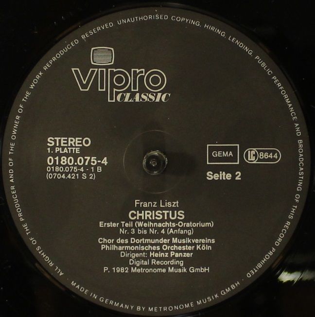 Vipro Classic 0180.0754 - Franz Liszt, Sylvia Geszty, Dunja Vejz - Image 7