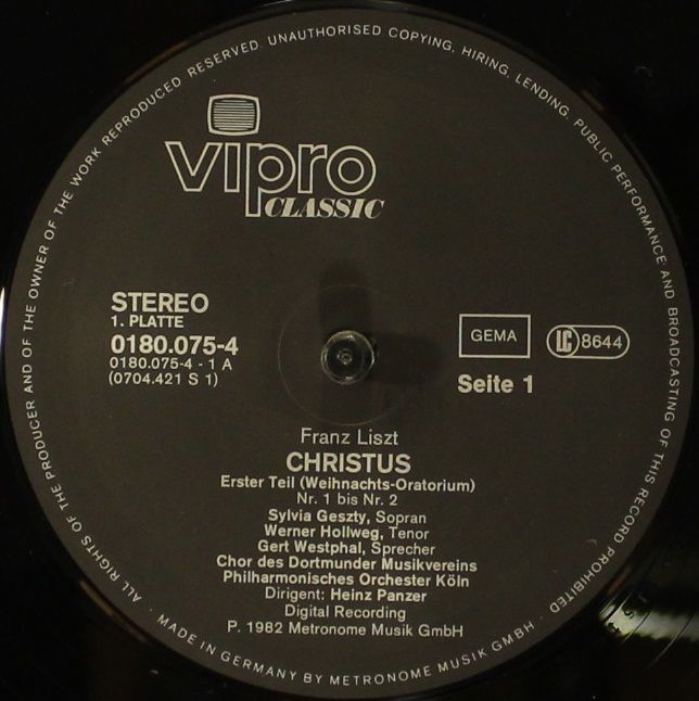 Vipro Classic 0180.0754 - Franz Liszt, Sylvia Geszty, Dunja Vejz - Image 8