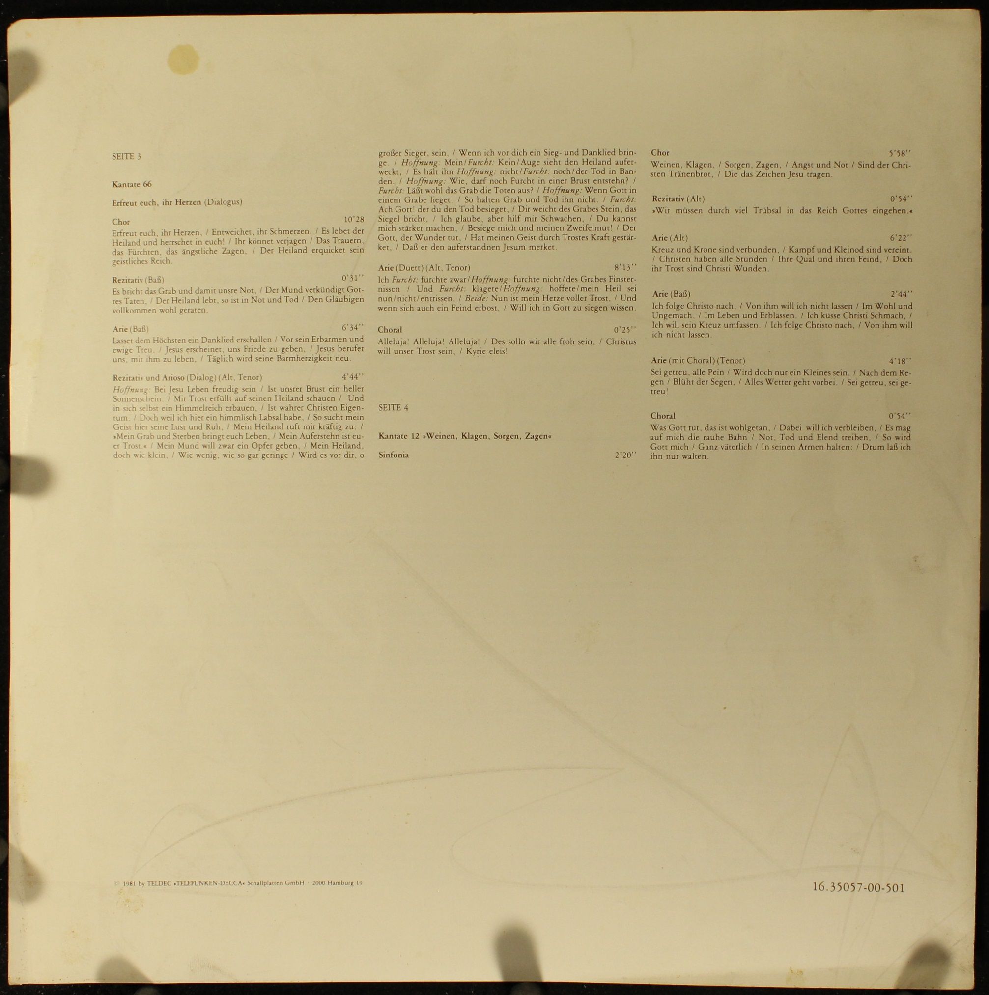 Telefunken 16.35057 - Johann Sebastian Bach - Das Kantatenwerk - Image 8