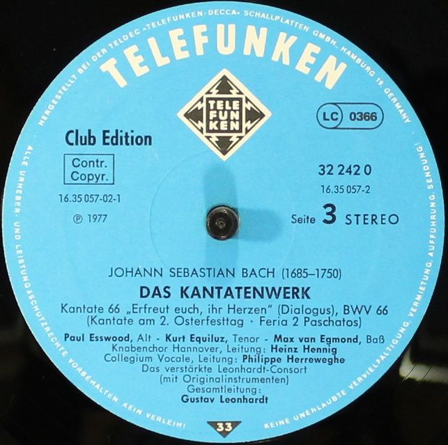 Telefunken 16.35057 - Johann Sebastian Bach - Das Kantatenwerk - Image 5