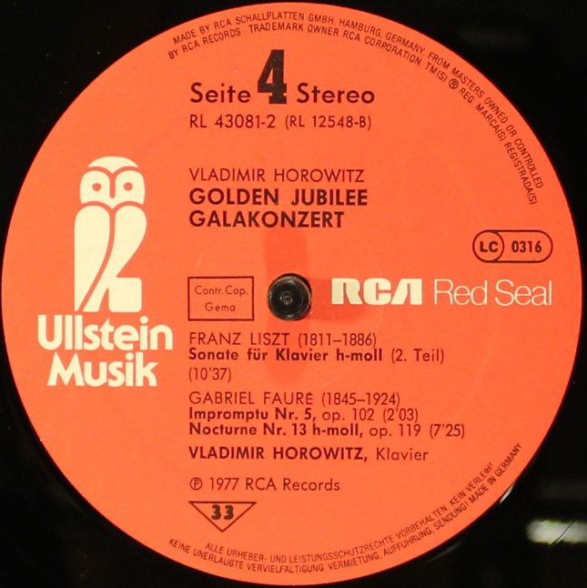 Ullstein Musik RL 43081 - Vladimir Horowitz - Golden Jubilee Gal - Image 4