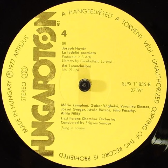 Hungaroton SLPX 11854-57 - Joseph Haydn - La Fedeltà Premiata - Image 6