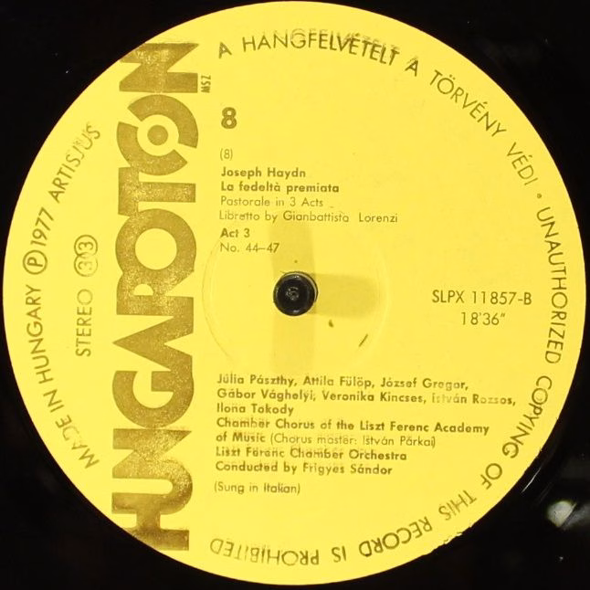 Hungaroton SLPX 11854-57 - Joseph Haydn - La Fedeltà Premiata - Image 10