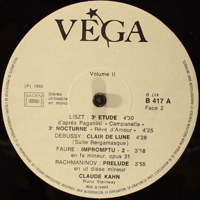 VEGA B 416/18 - Claude Kahn, Frédéric Chopin, Pyotr Ilyich Tchai - Image 5