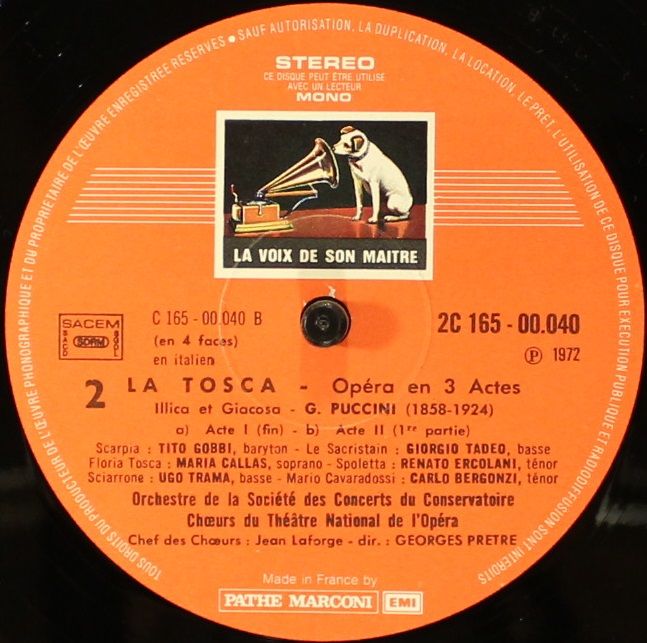 La Voix De Son Maître 2C 165 00040/1 - Giacomo Puccini, Maria Ca - Image 5