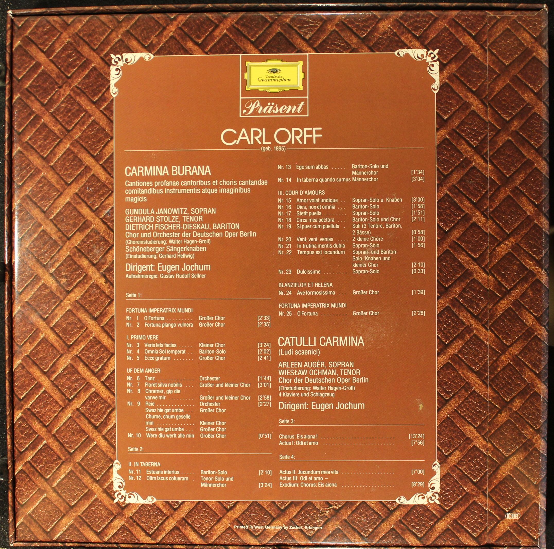 Deutsche Grammophon 2726 510 - Carl Orff, Gundula Janowitz, Gerh - Image 2