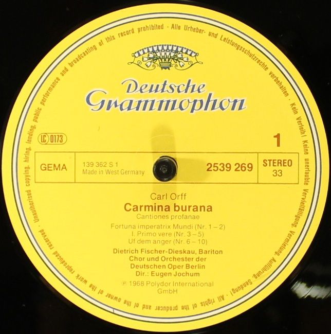 Deutsche Grammophon 2726 510 - Carl Orff, Gundula Janowitz, Gerh - Image 5