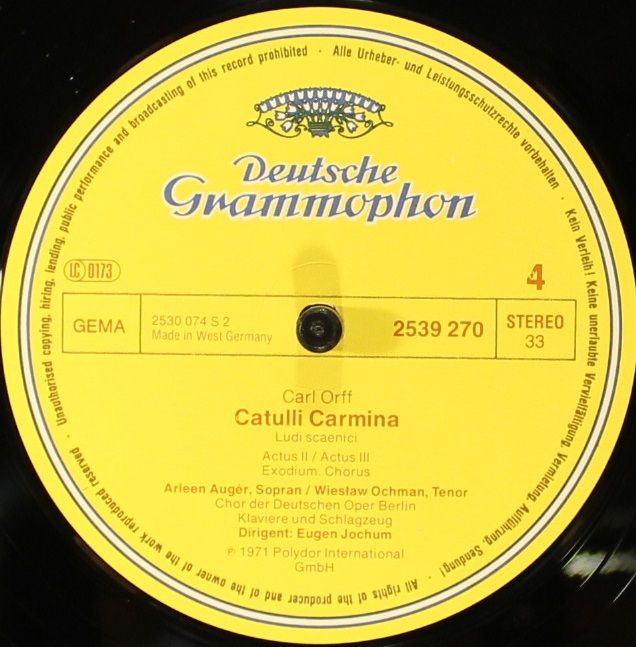 Deutsche Grammophon 2726 510 - Carl Orff, Gundula Janowitz, Gerh - Image 6
