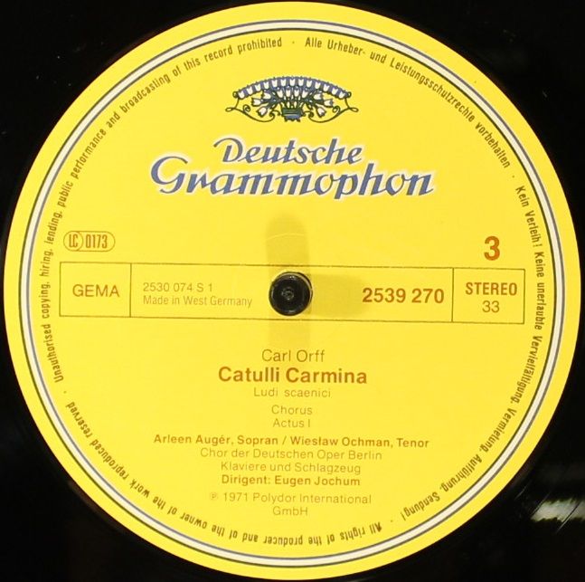 Deutsche Grammophon 2726 510 - Carl Orff, Gundula Janowitz, Gerh - Image 7