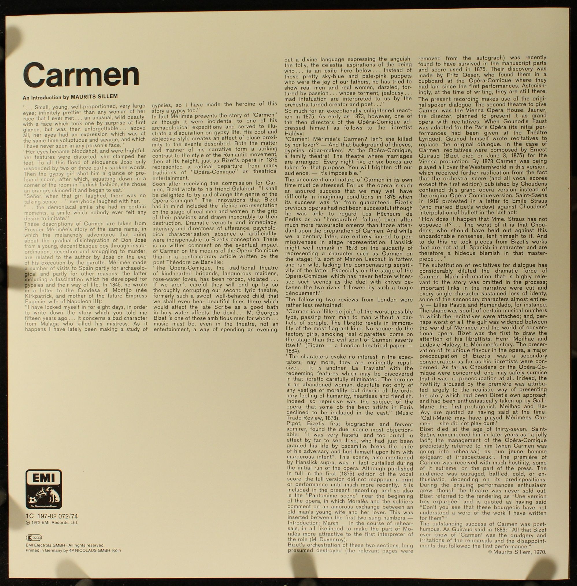 His Master's Voice 1C 197-02 072/74 - Georges Bizet, Grace Bumbr - Image 4