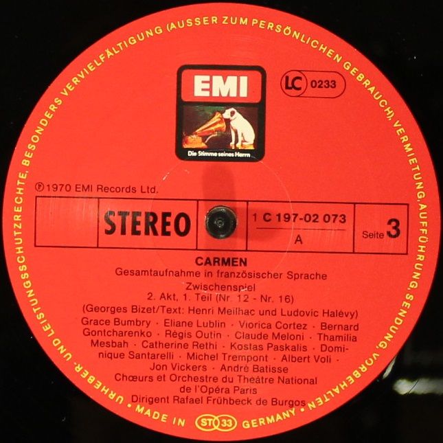 His Master's Voice 1C 197-02 072/74 - Georges Bizet, Grace Bumbr - Image 6