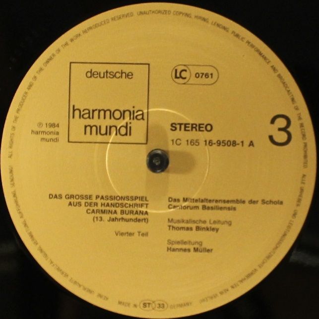 Deutsche Harmonia Mundi 1C 165 16-9507-3 - Schola Cantorum Basil - Image 8