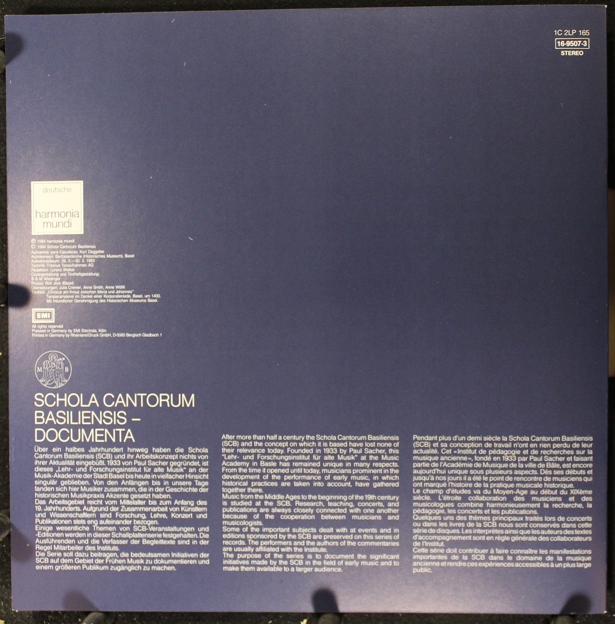 Deutsche Harmonia Mundi 1C 165 16-9507-3 - Schola Cantorum Basil - Image 4