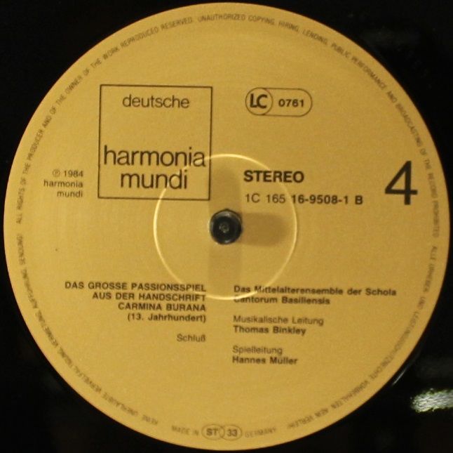 Deutsche Harmonia Mundi 1C 165 16-9507-3 - Schola Cantorum Basil - Image 5