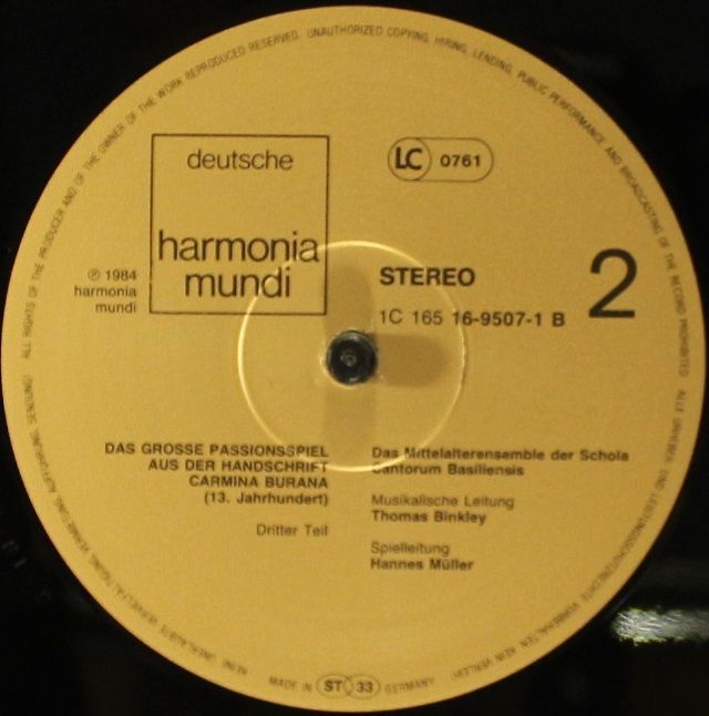 Deutsche Harmonia Mundi 1C 165 16-9507-3 - Schola Cantorum Basil - Image 6