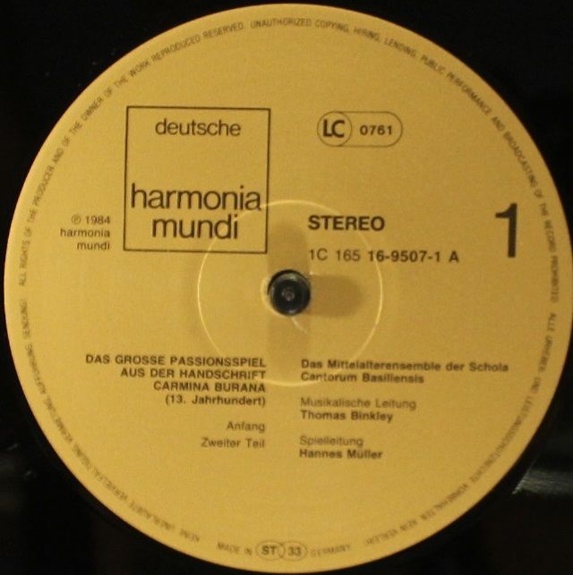 Deutsche Harmonia Mundi 1C 165 16-9507-3 - Schola Cantorum Basil - Image 7