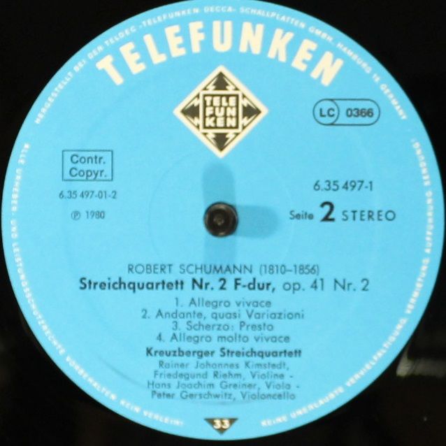 Telefunken 6.35497 - Robert Schumann, Kreuzberger Streichquartet - Image 8