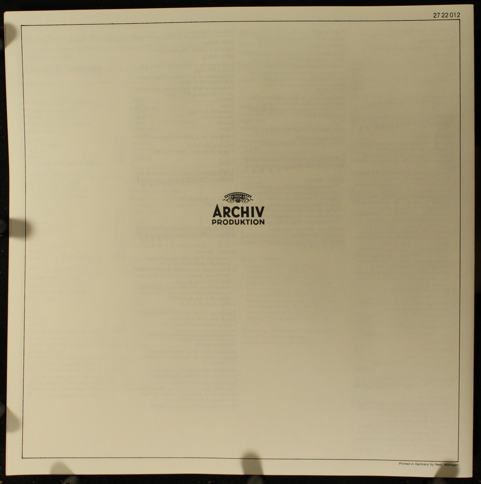 Archiv Produktion 2722 012 - Johann Sebastian Bach - Kammermusik - Image 4