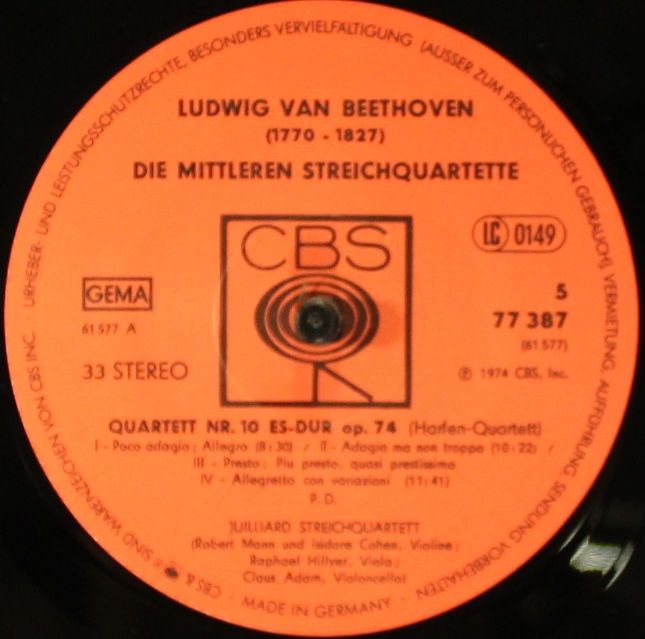 CBS 77 387 - Ludwig van Beethoven, Juilliard String Quartet - Di - Image 12