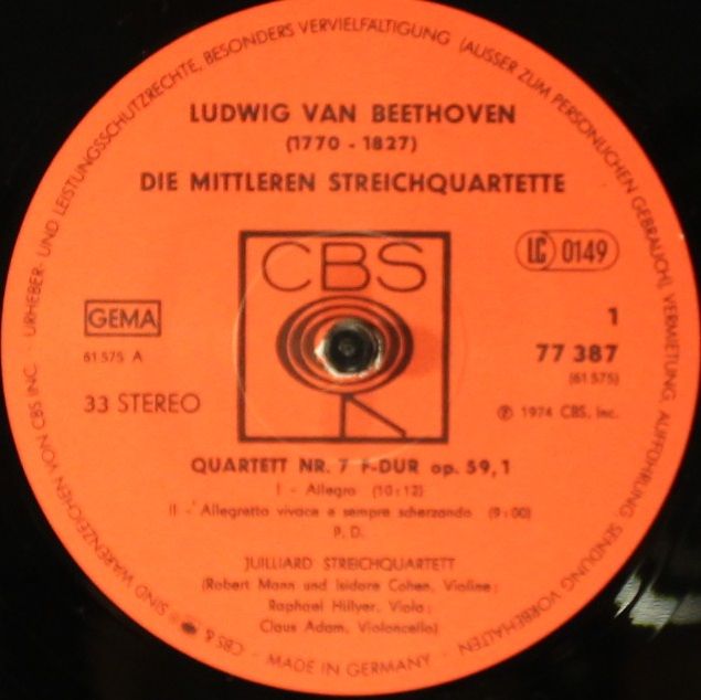 CBS 77 387 - Ludwig van Beethoven, Juilliard String Quartet - Di - Image 10