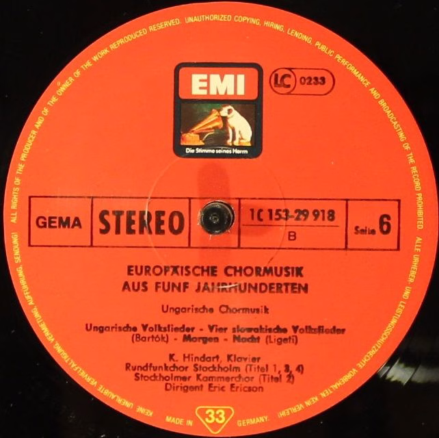 His Master's Voice 1C 153-29 916/9 - Radiokören, Kammarkören, Er - Image 5