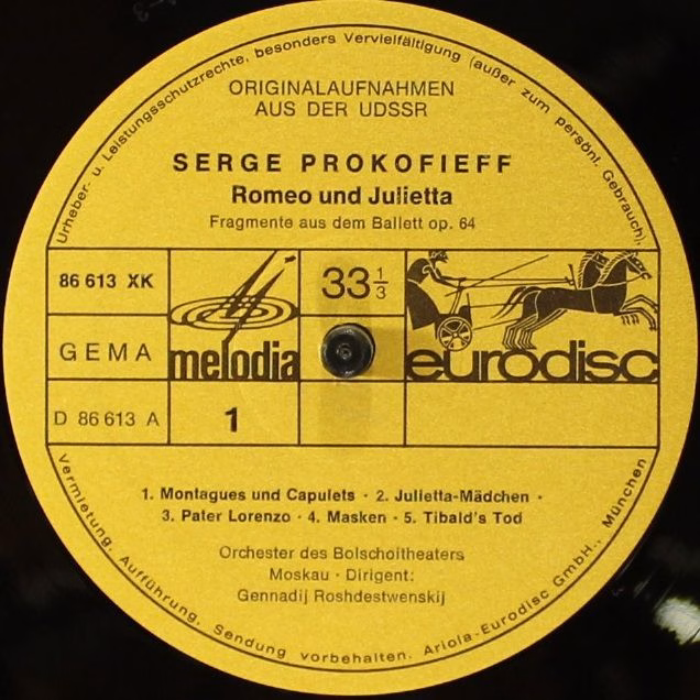 Eurodisc 86 846 XDK - Maurice Ravel, Sergei Prokofiev - Berühmte - Image 2