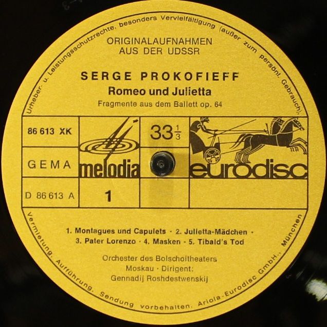 Eurodisc 86 846 XDK - Maurice Ravel, Sergei Prokofiev - Berühmte - Image 2